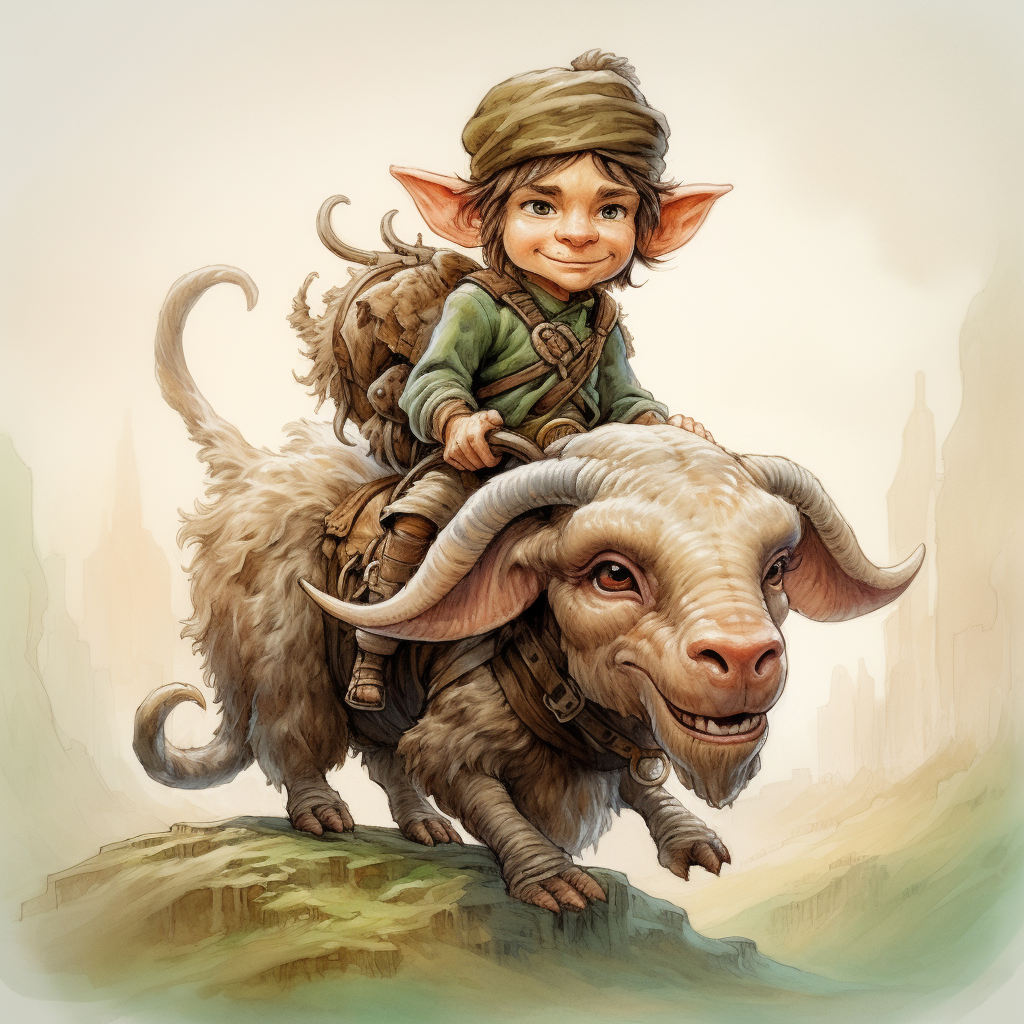 Halfling Ranger Riding Ram with Style