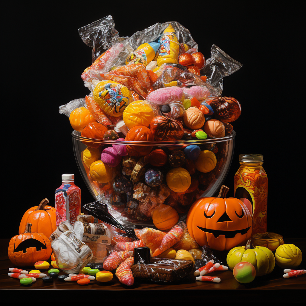 Assorted Halloween candy treats