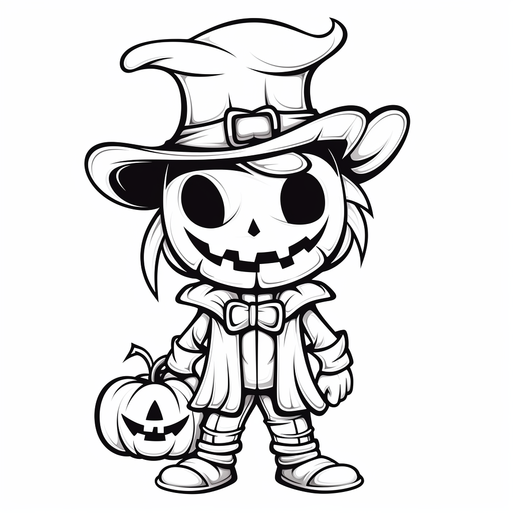 Simple Halloween Jack-o'-Lantern coloring page