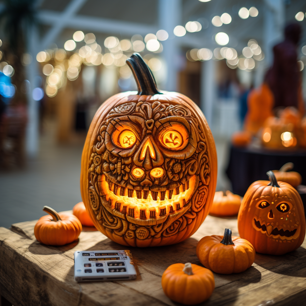 Scary Jack-o-Lantern with Mysterious Symbols