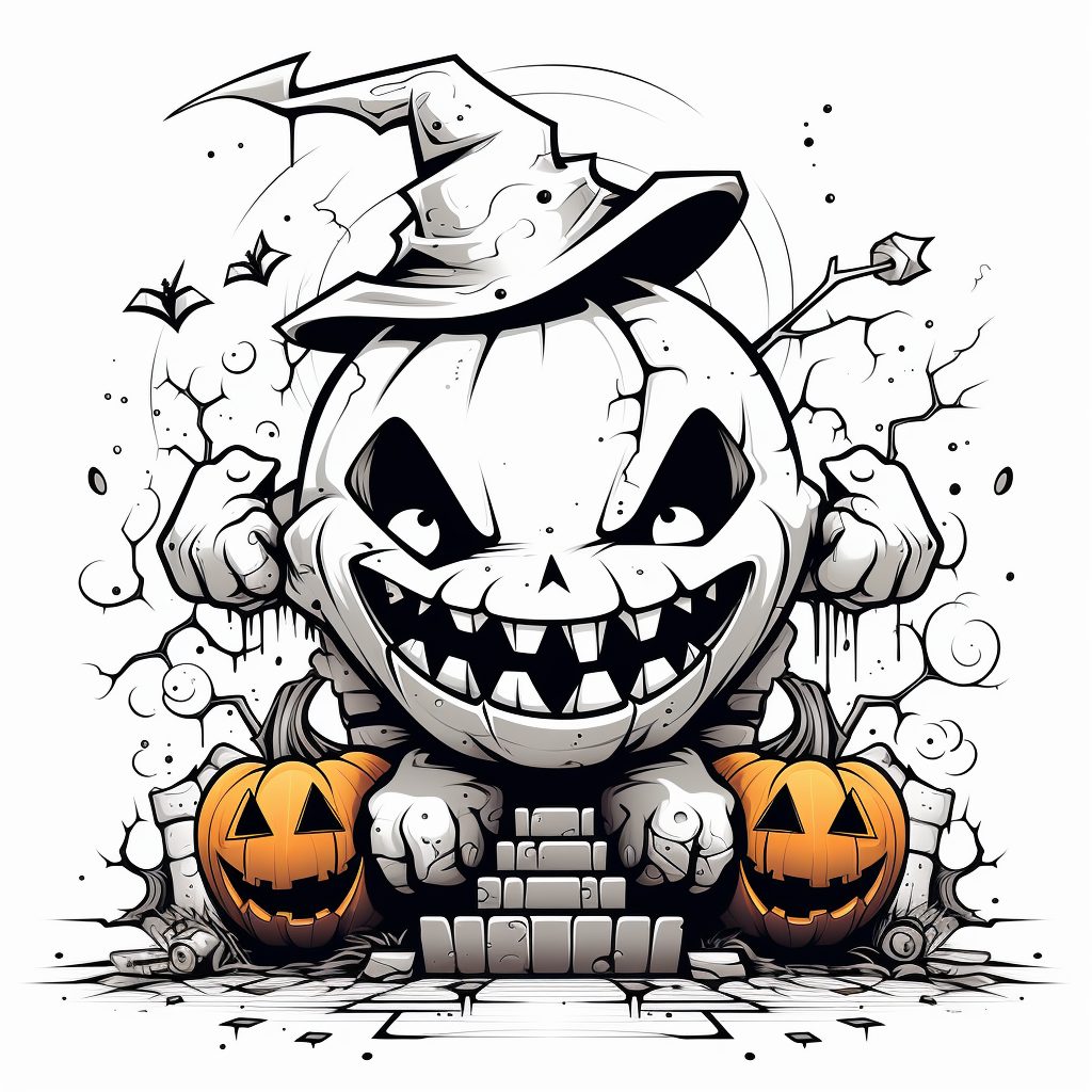 Cute halloween jackolantern character illustration