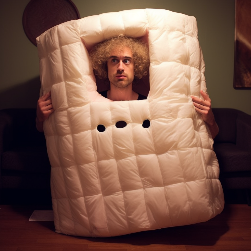 Man in Halloween Mattress Costume