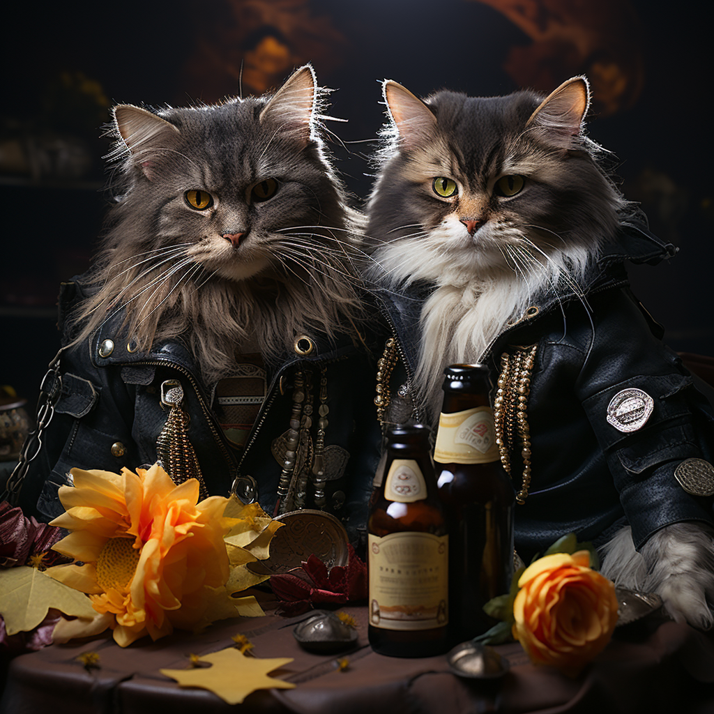 Cute cats in Halloween costumes