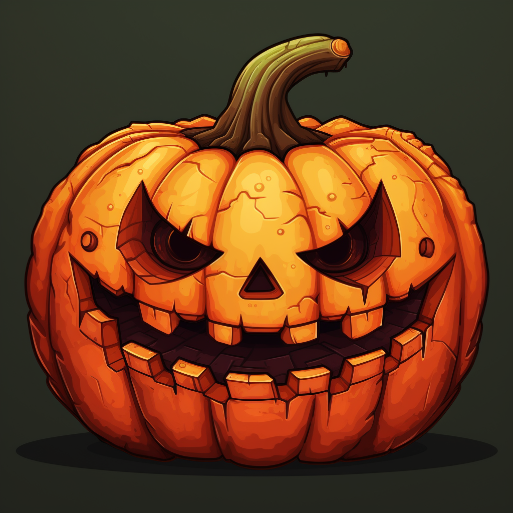 Halloween pumpkin pixel art texture