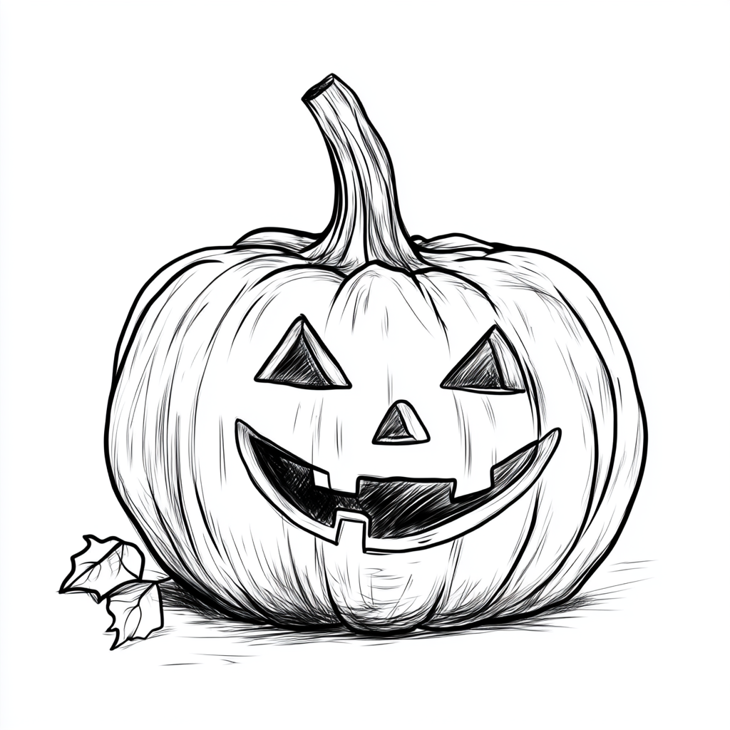 Halloween pumpkin for coloring book