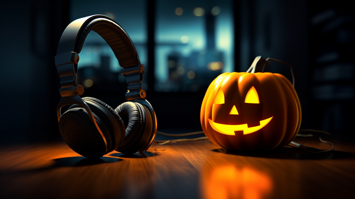 Halloween Pumpkin on DJ Table