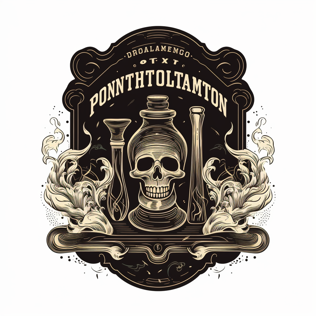 Vintage Halloween Potions Label Logo