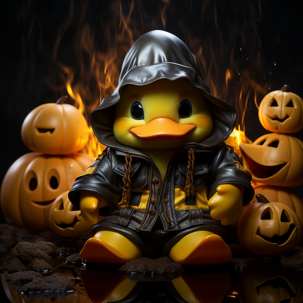 Cute rubber ducky wearing Halloween costume