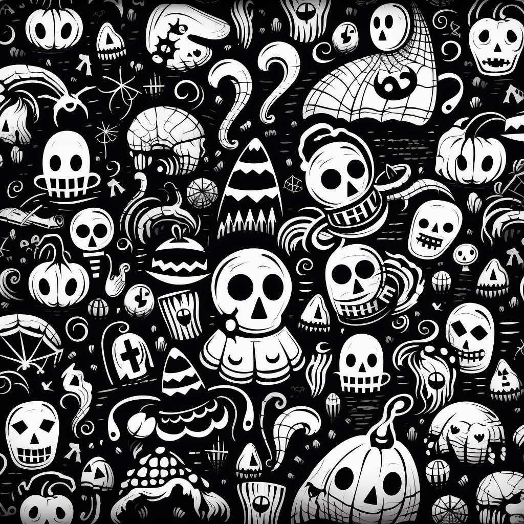 halloween-seamless-patterns-black-white