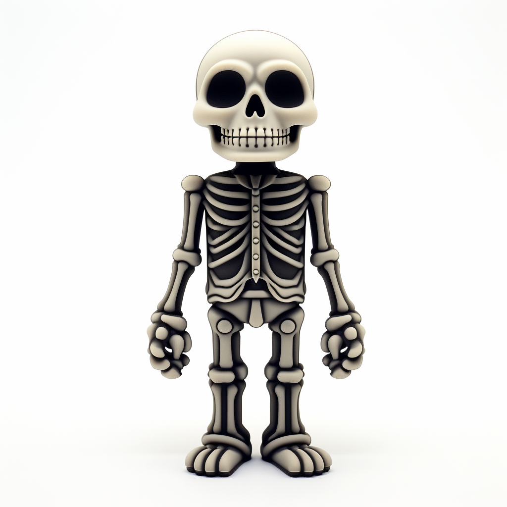 Halloween skeleton in black outline