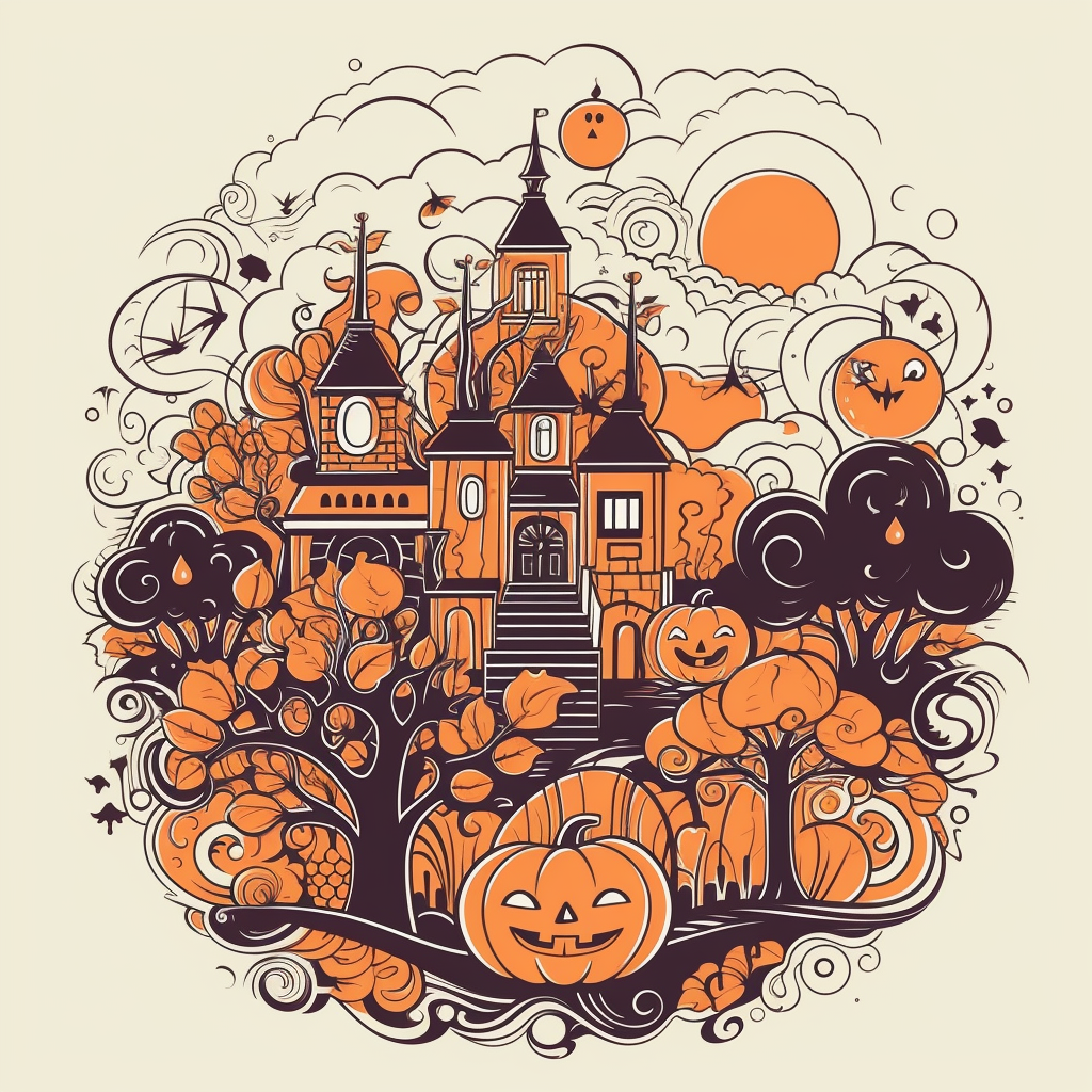 Halloween sorceres in colorful illustration