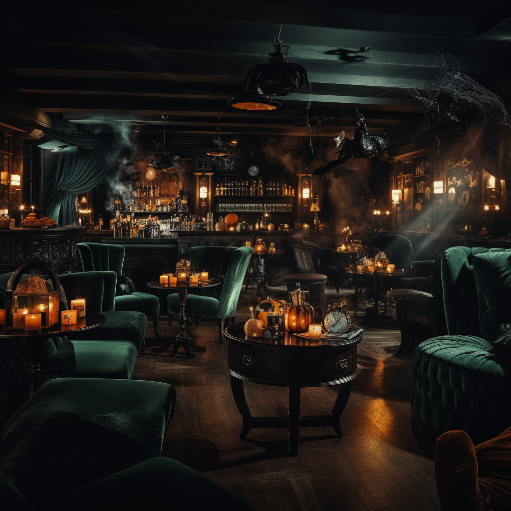 Spooky Halloween Speakeasy Interior Design