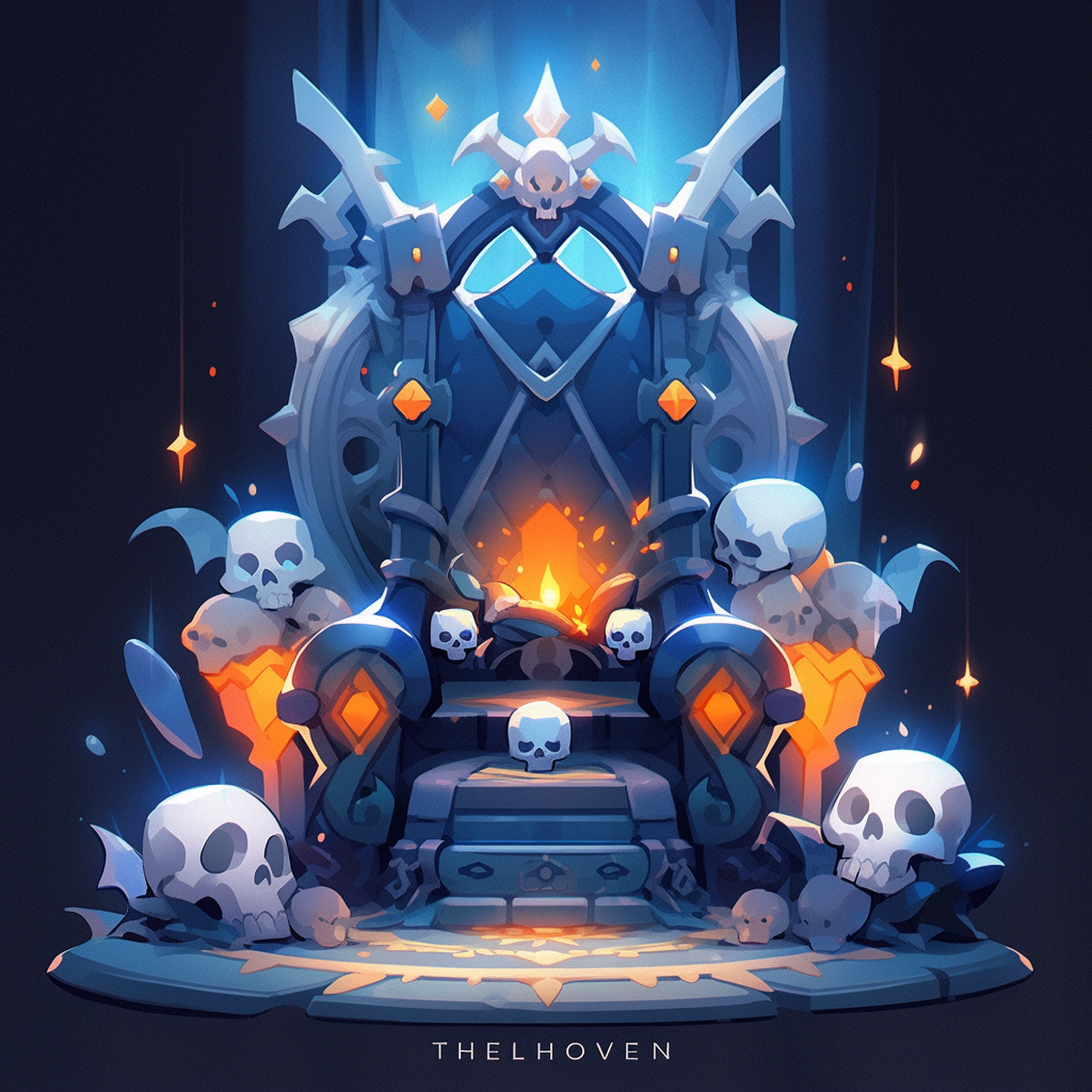 Halloween throne icon design in black and orange