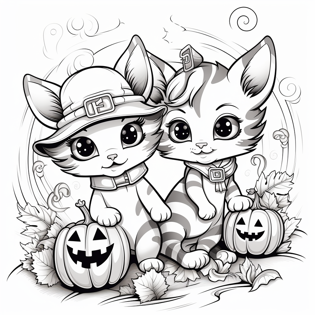 Black and White Halloween Cats