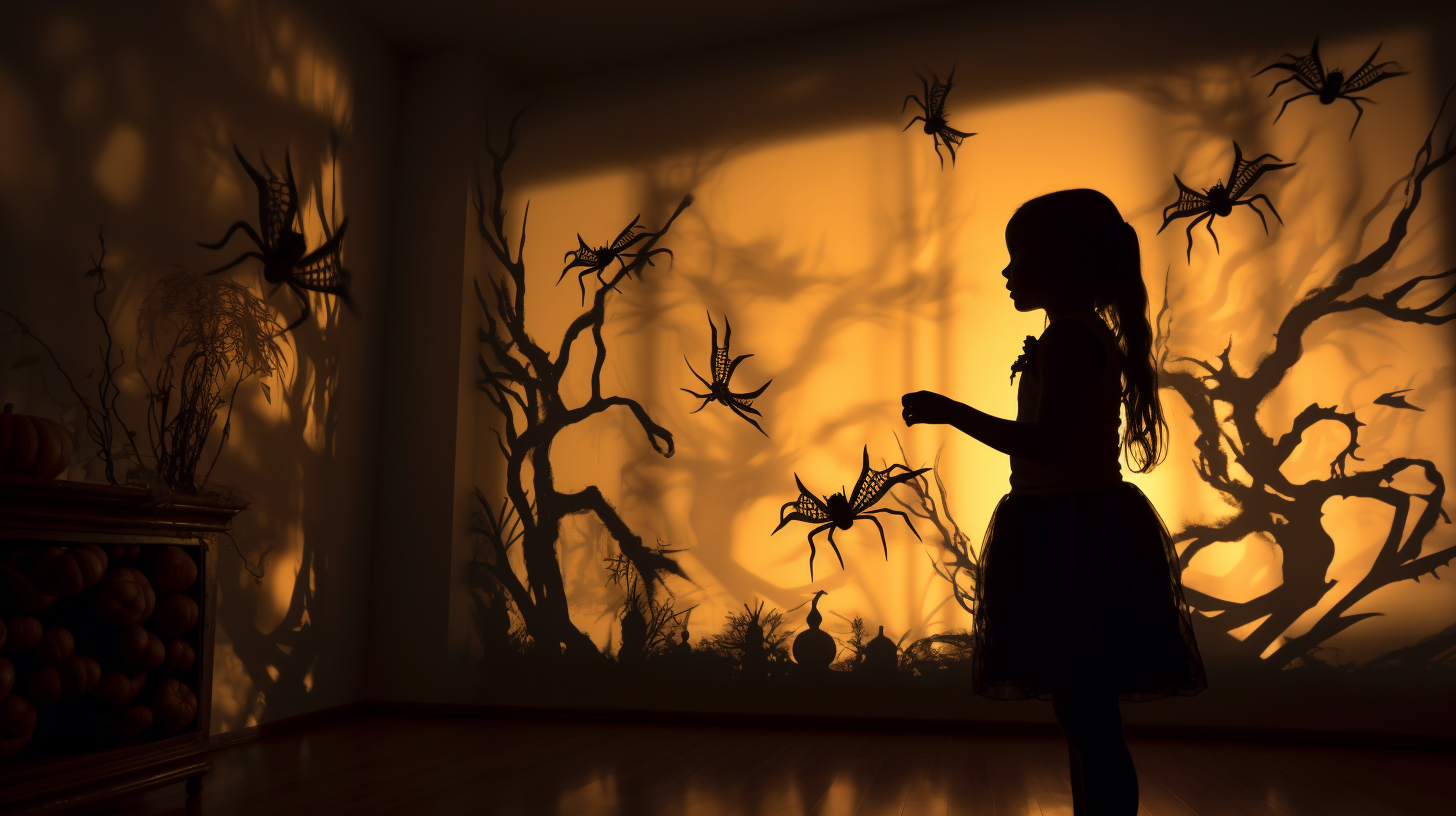 Silhouette of children celebrating Halloween