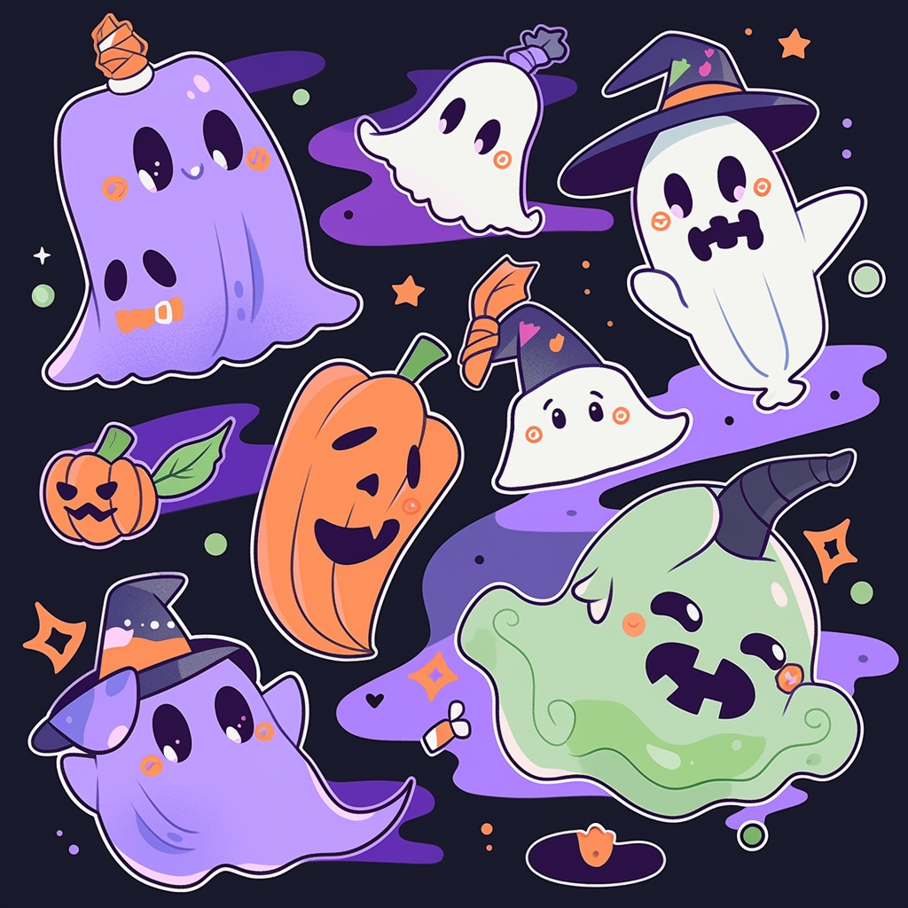 Cute Halloween Ghosts Clipart