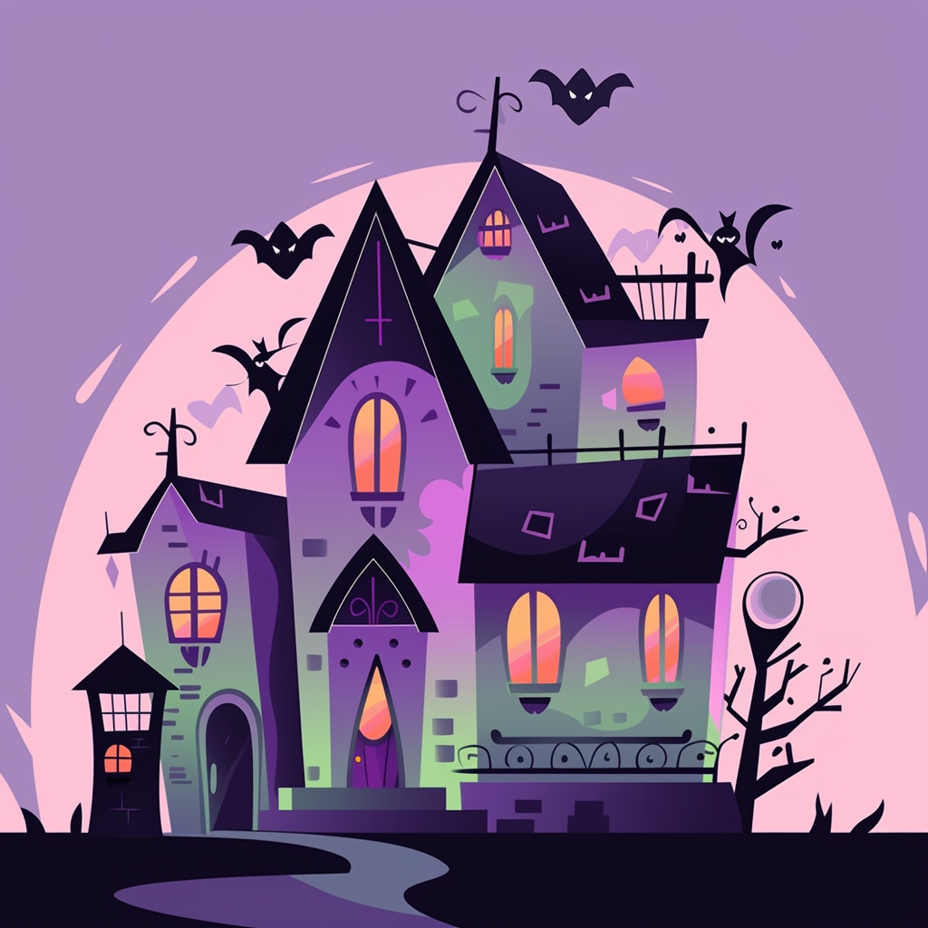 Cute Halloween haunted house clipart