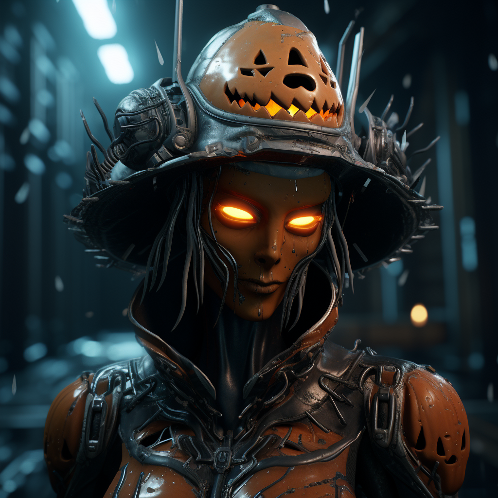 Surreal Halloween Cyberpunk Image in 4K