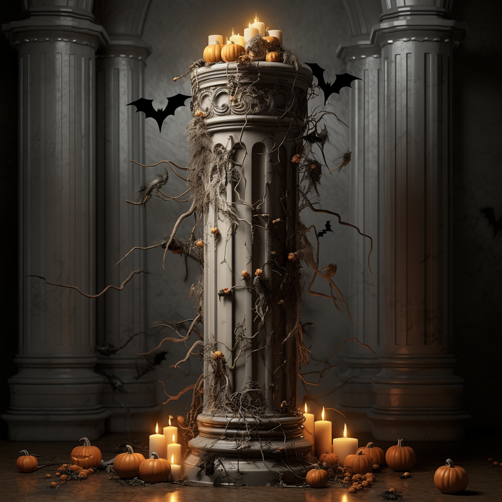 Halloween Decorated Ionic Pillar