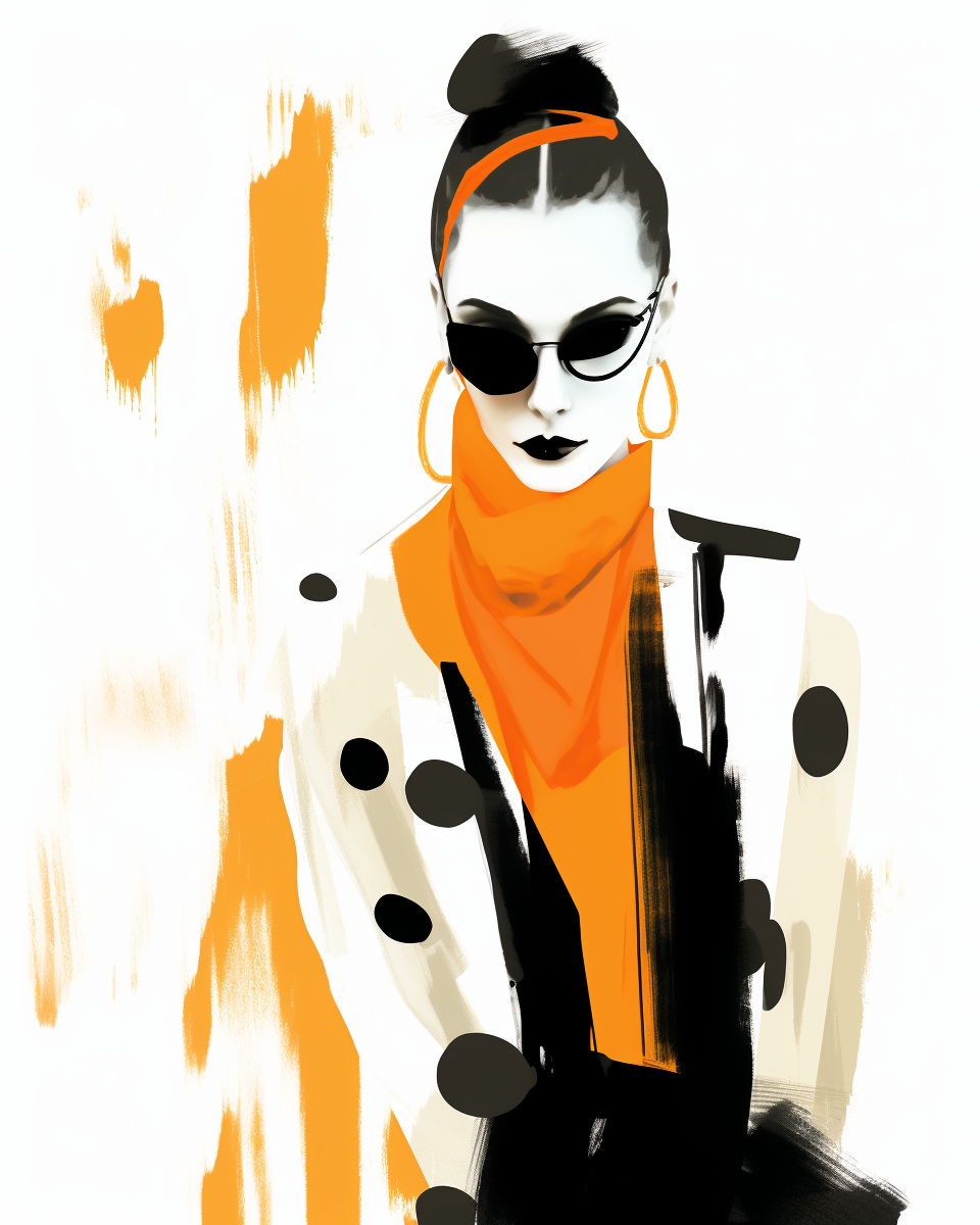 Halloween fashionista sketch in fauvist style