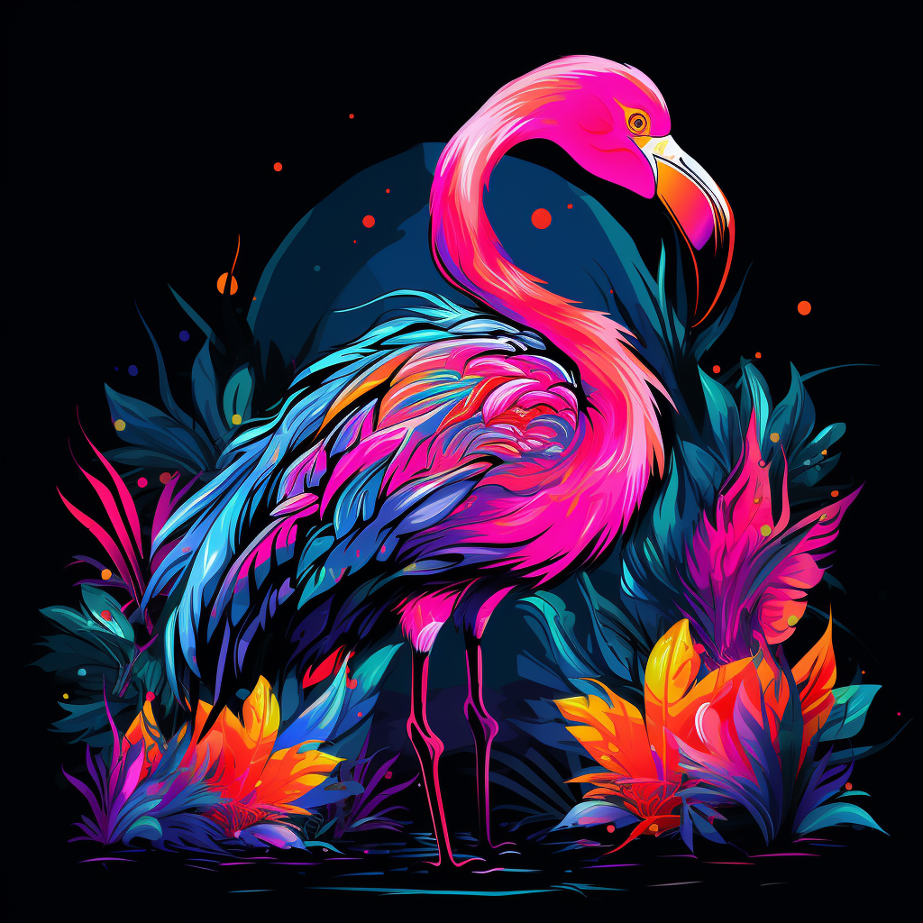 Colorful Halloween Flamingo Yard Decoration