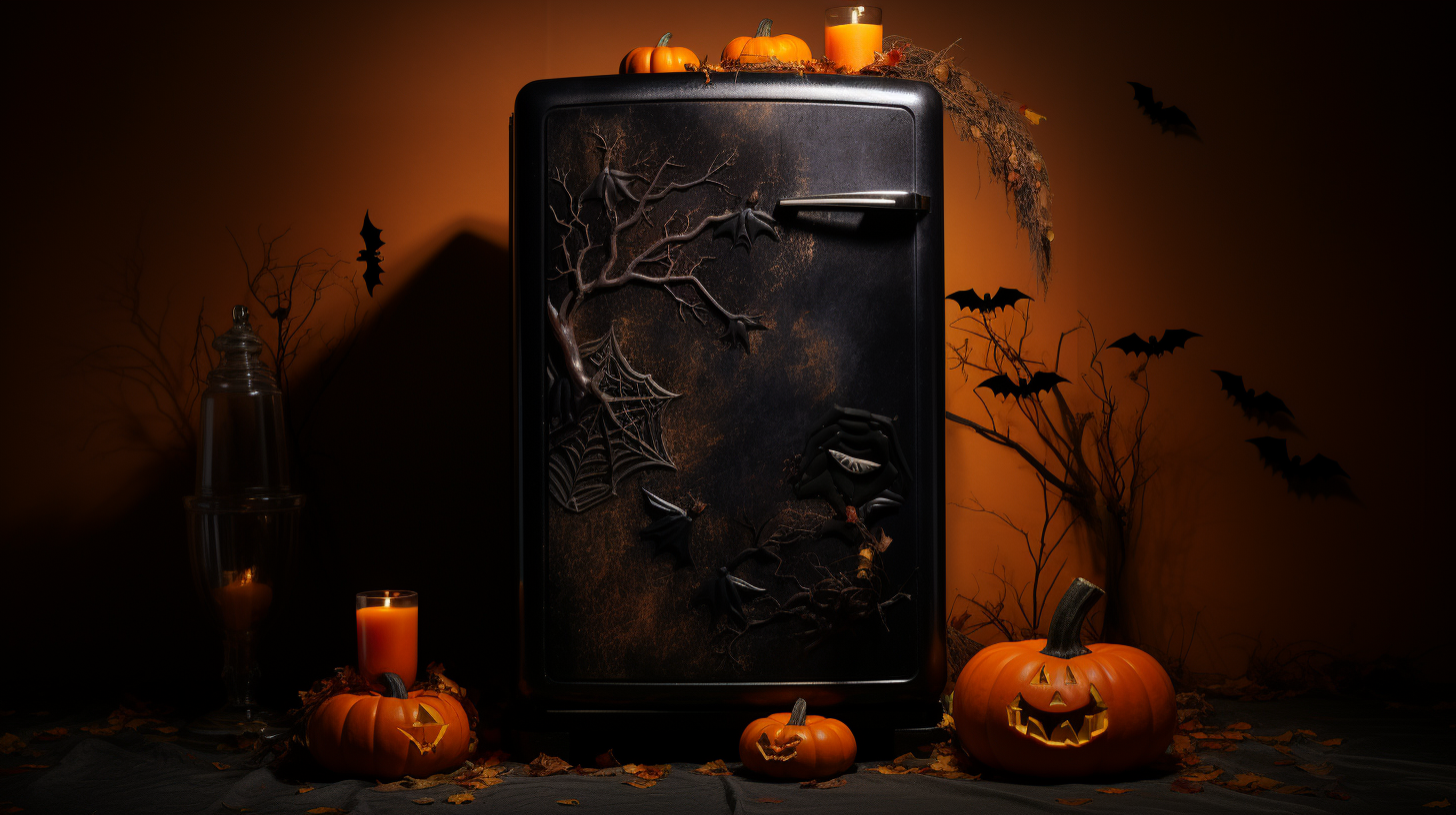 Spooky Halloween Fridge with Oil Painted Textures