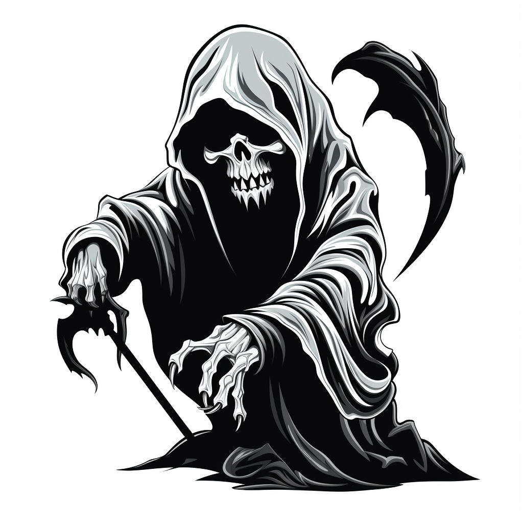 Urban Halloween Grim Reaper Cartoon