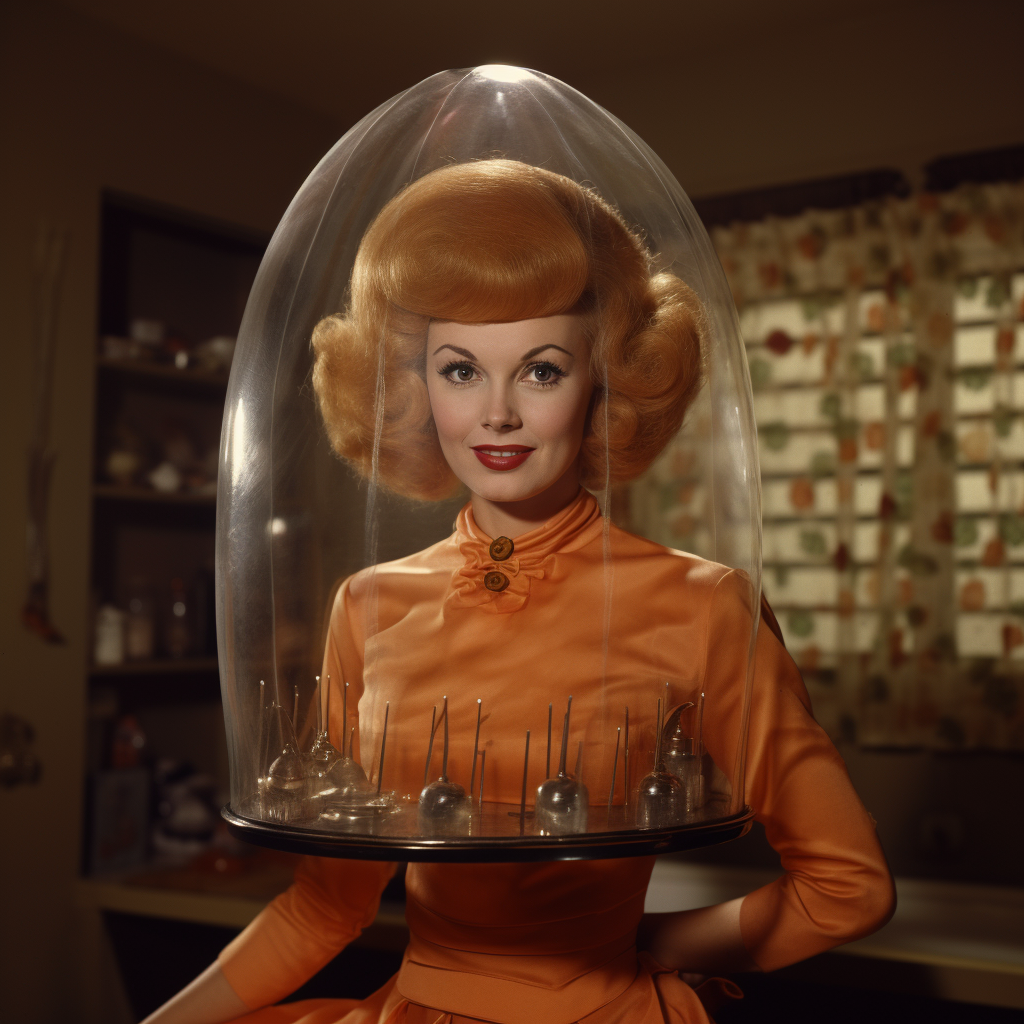 Retro Halloween housewife in cloche