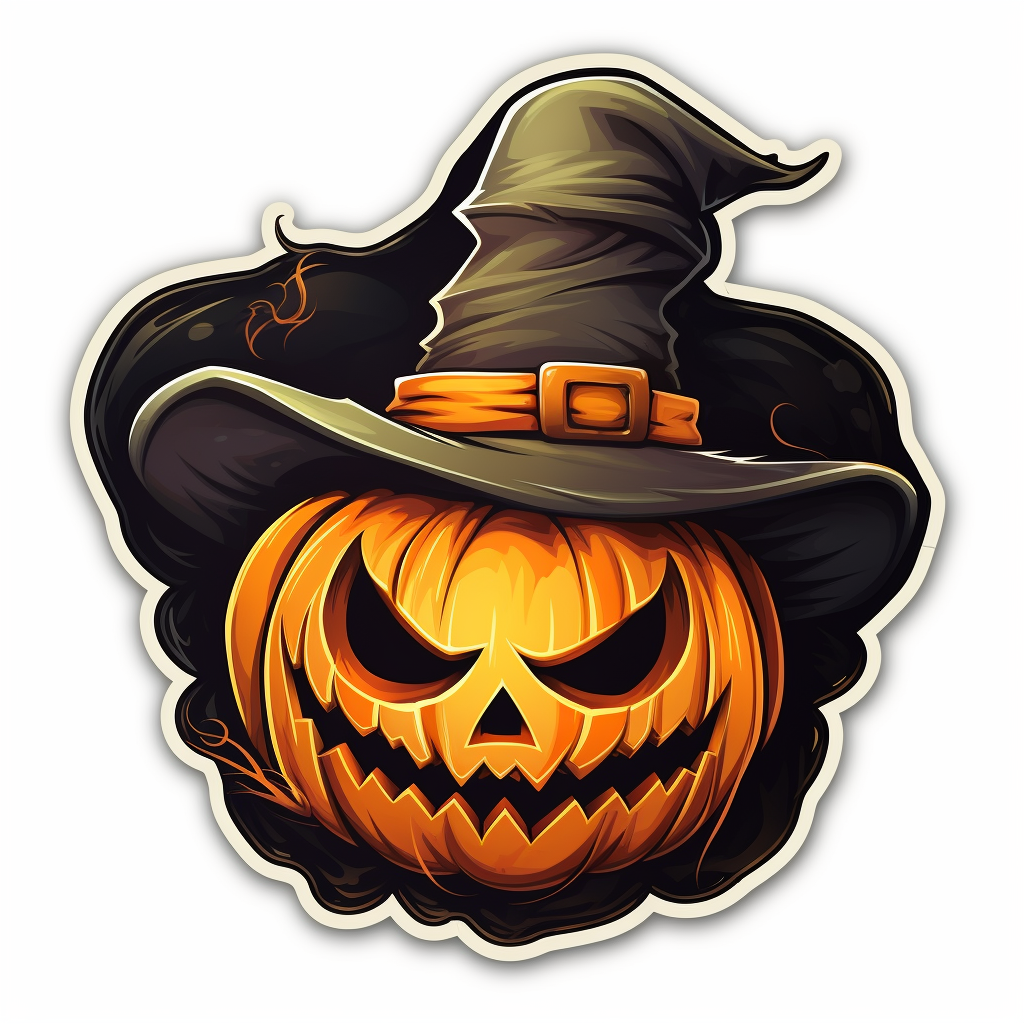 Halloween icon sticker with ghost