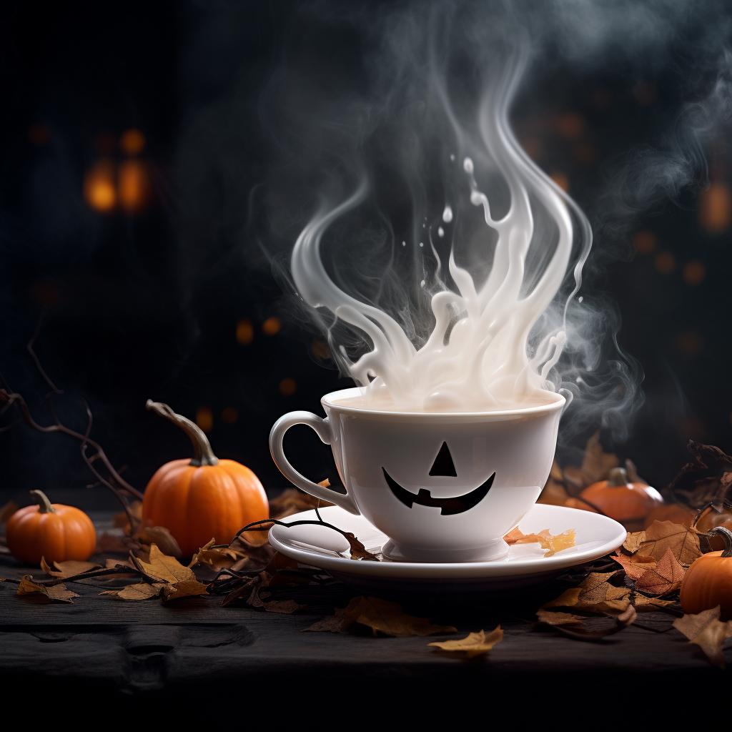 Plain white tea cup for Halloween