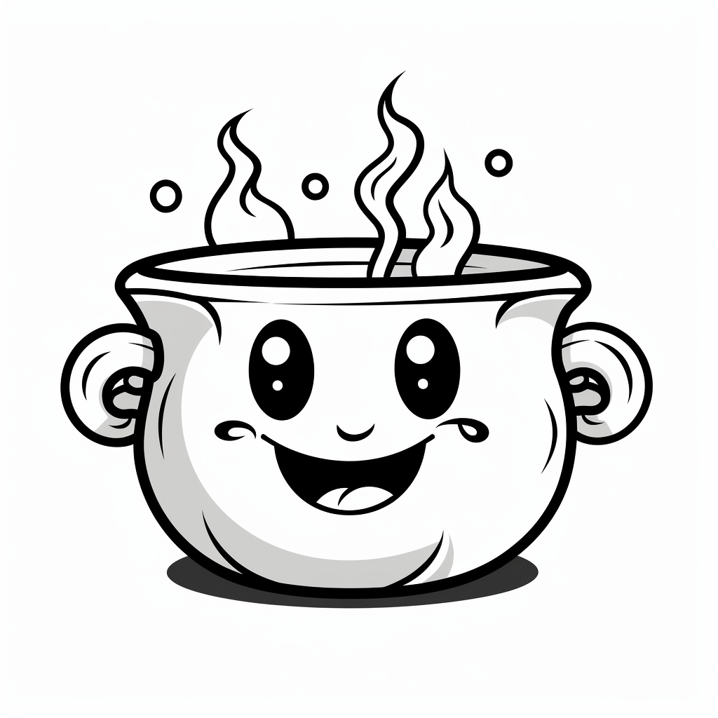 Cartoon-style halloween witch cauldron