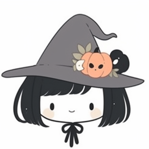 Adorable Halloween Witch Girl Emoji