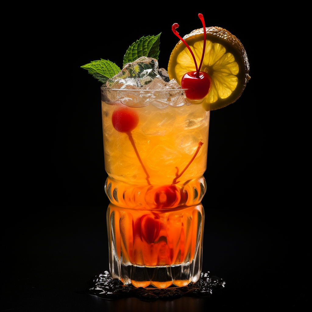 Delicious Halloween zombie cocktail with spooky garnish