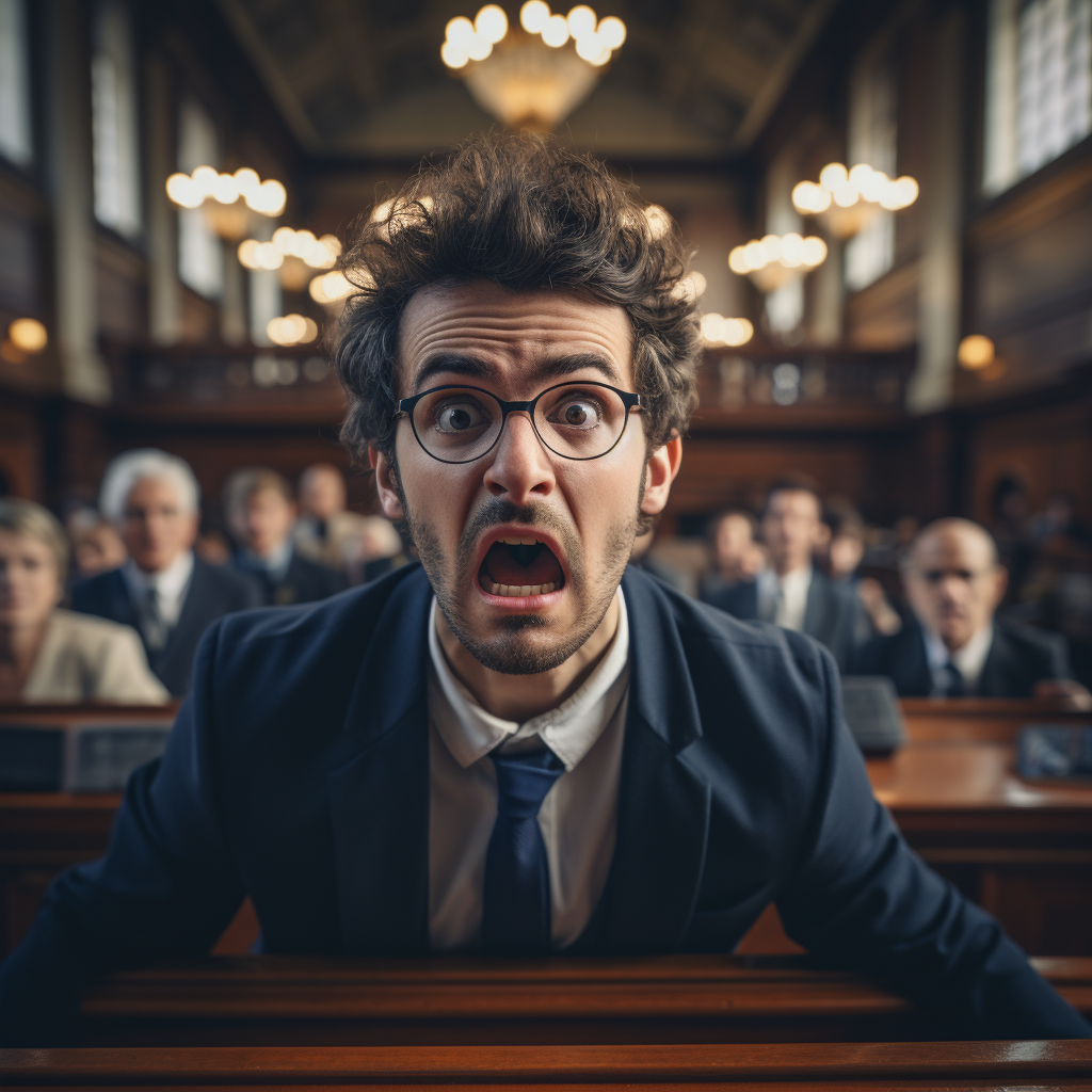 Hallucinating man in court trying lawyer