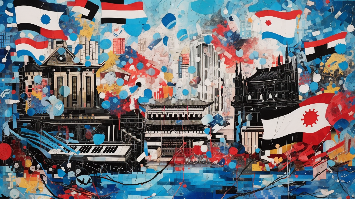 Collage artwork showcasing the Hallyu Korean Wave