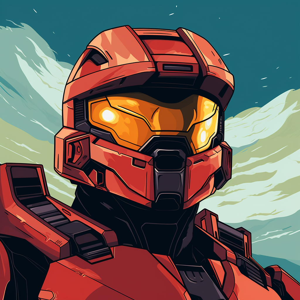 Cartoon style Halo cover art