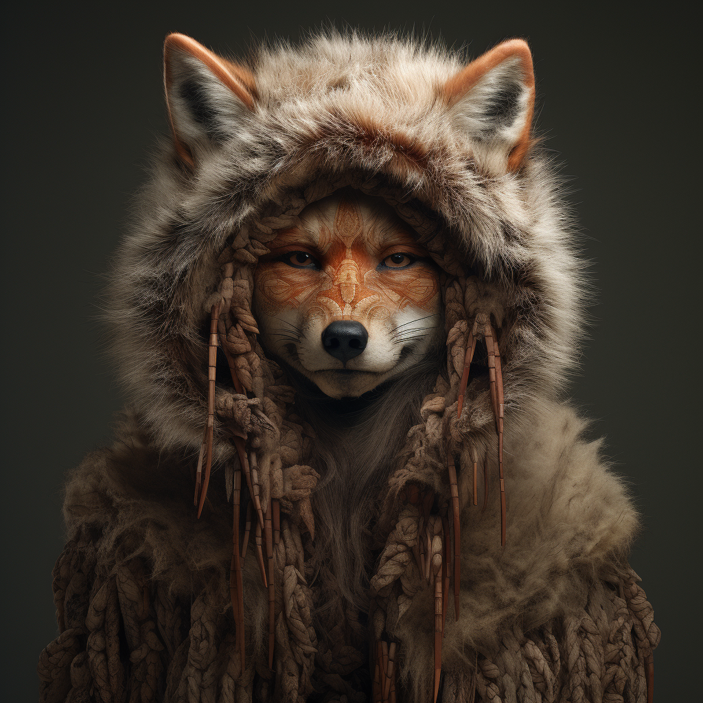 Beautiful Halvbreed Human Fox Portrait