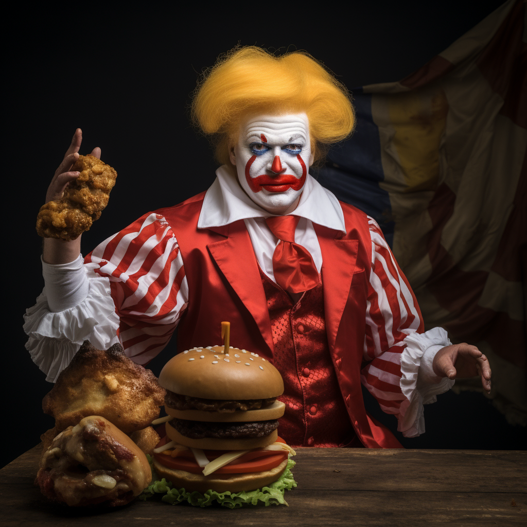 Funny Hamburger Clown Running for President