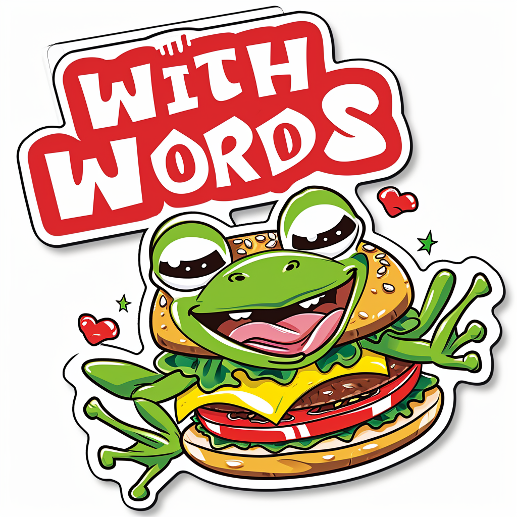 Cartoonish colorful hamburger sticker