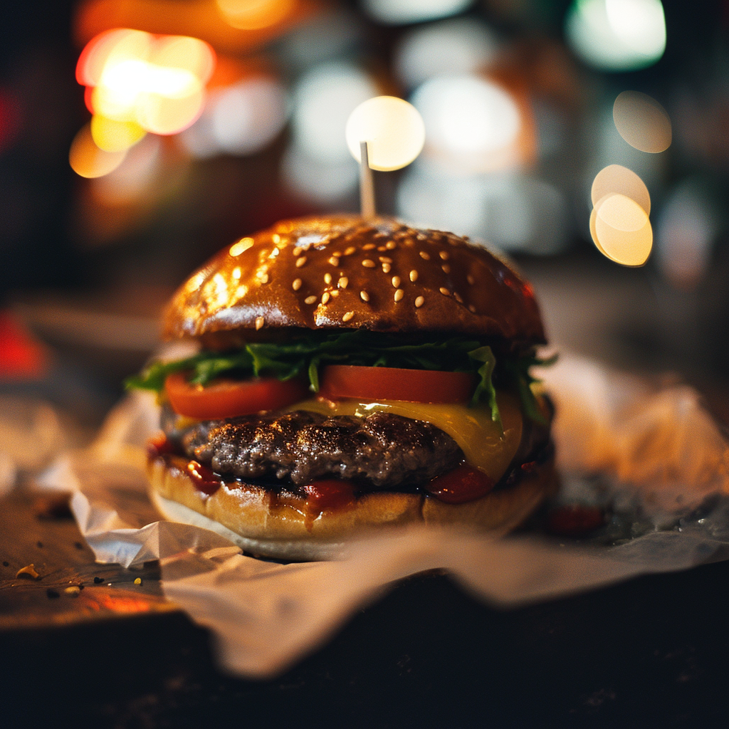 Tasty hamburgers on a plate