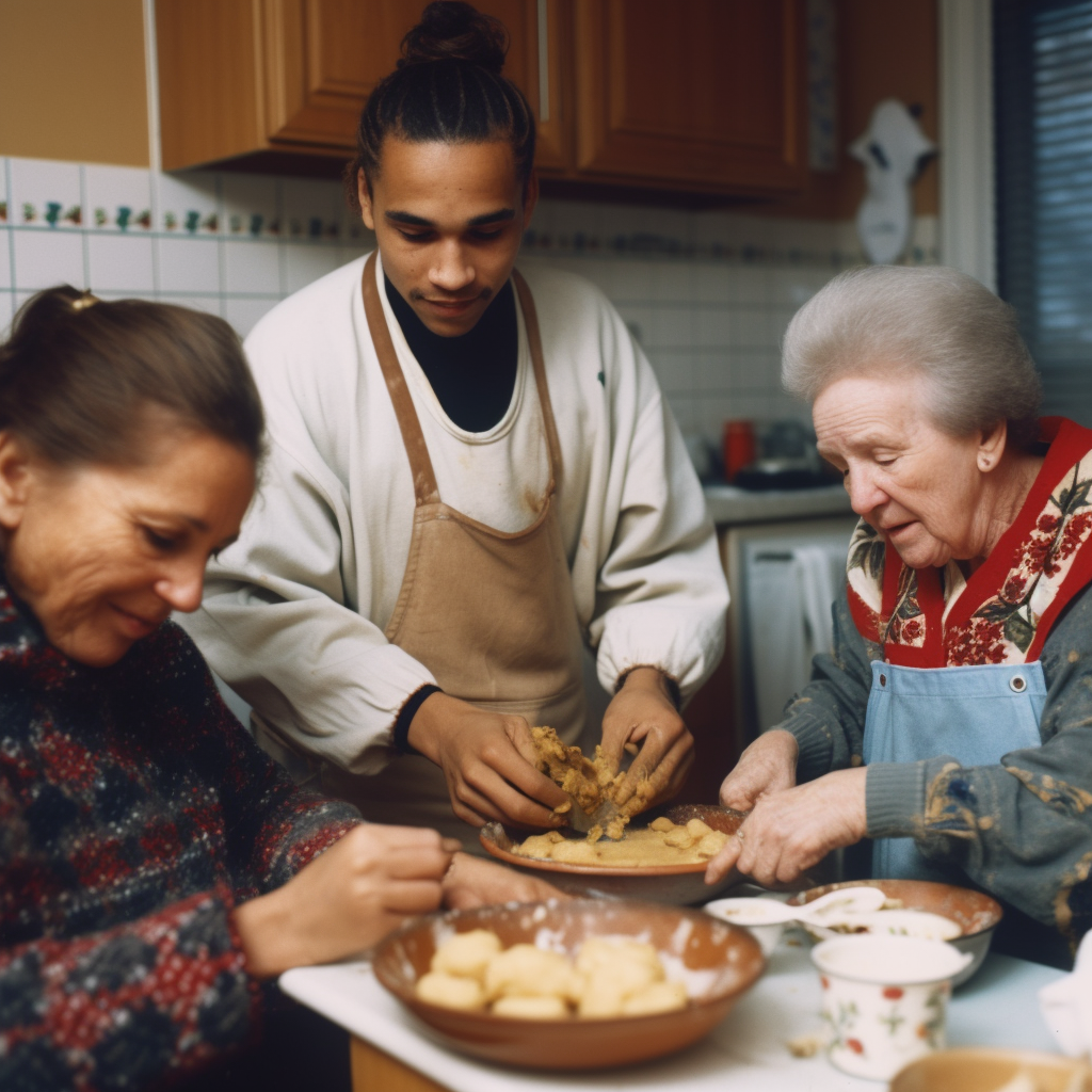 Lewis Hamilton preparing traditional Polish dumplings