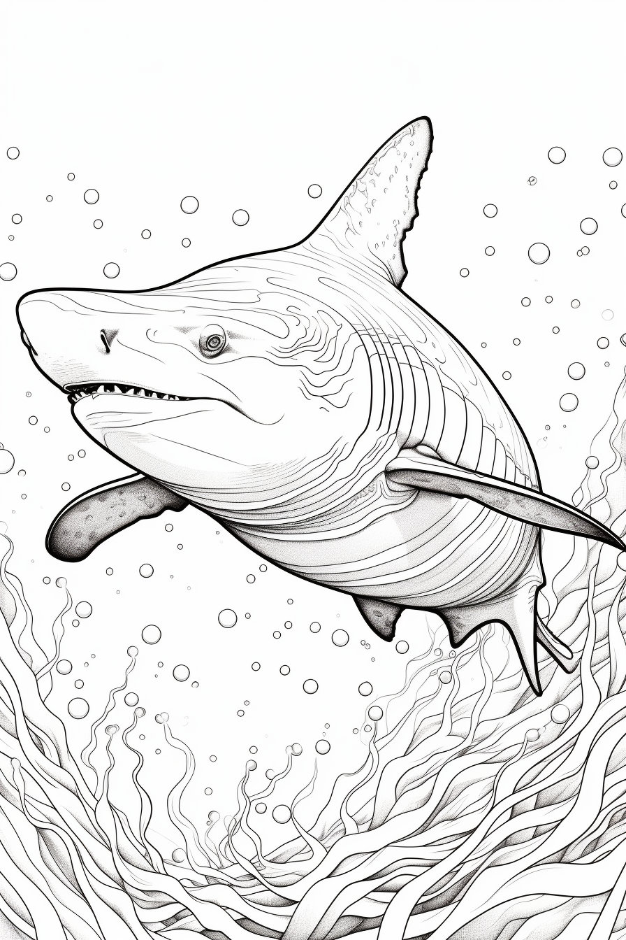 Detailed hammerhead shark illustration