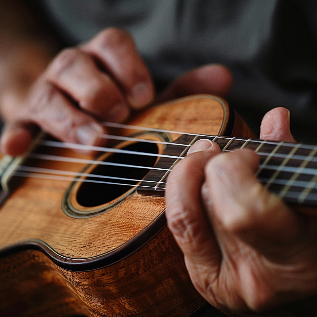 adjusting ukulele strings musician instrument