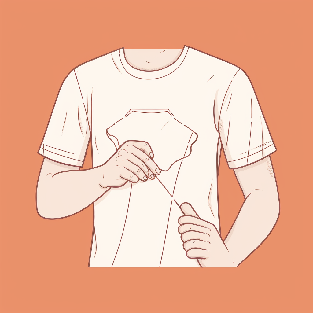 Hand drawing a t-shirt in minimalist design