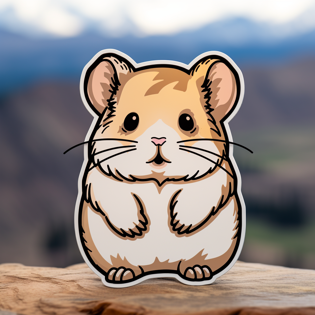 Adorable American pika in bold outline