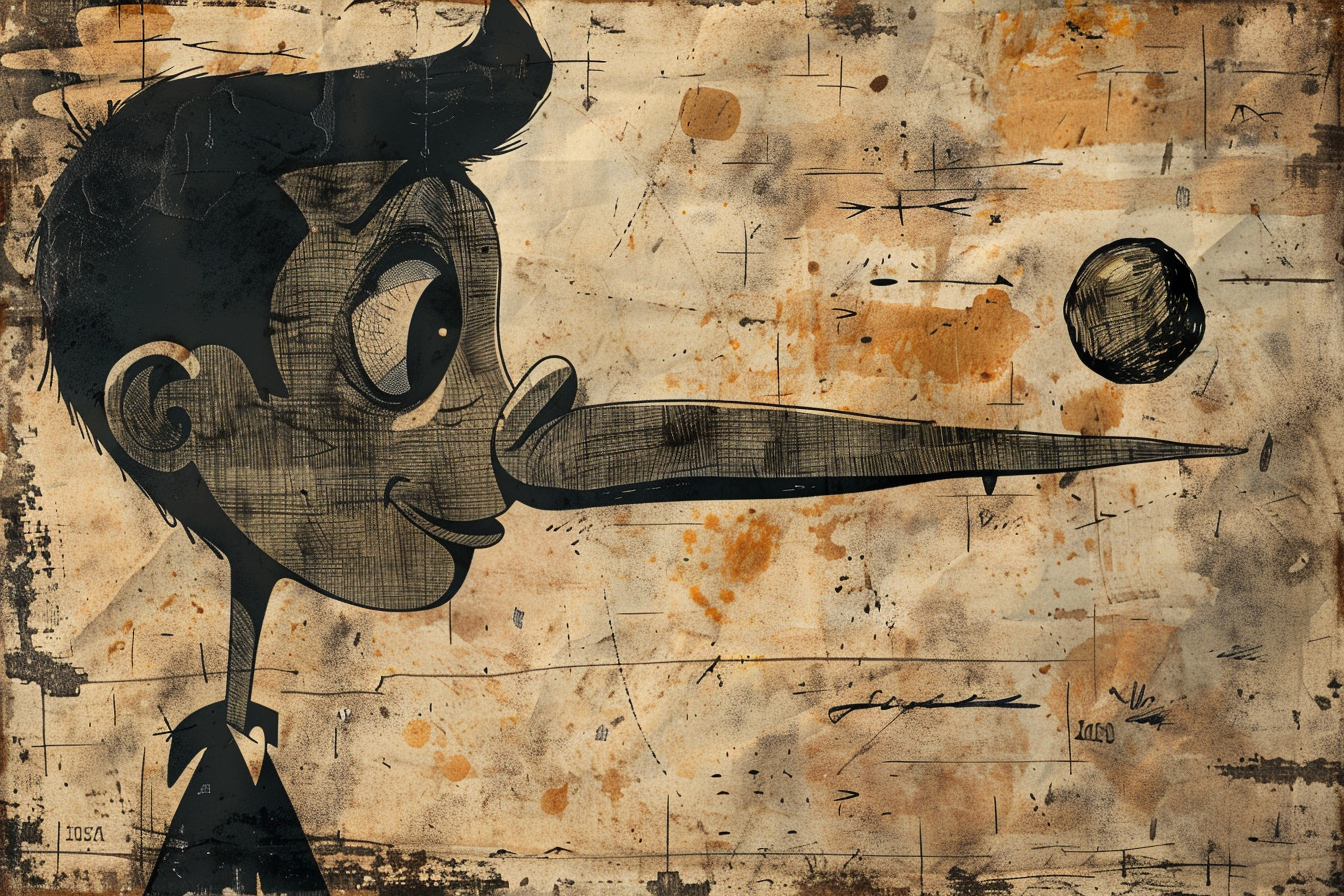 Stylized Pinocchio Dark Fantasy Illustration