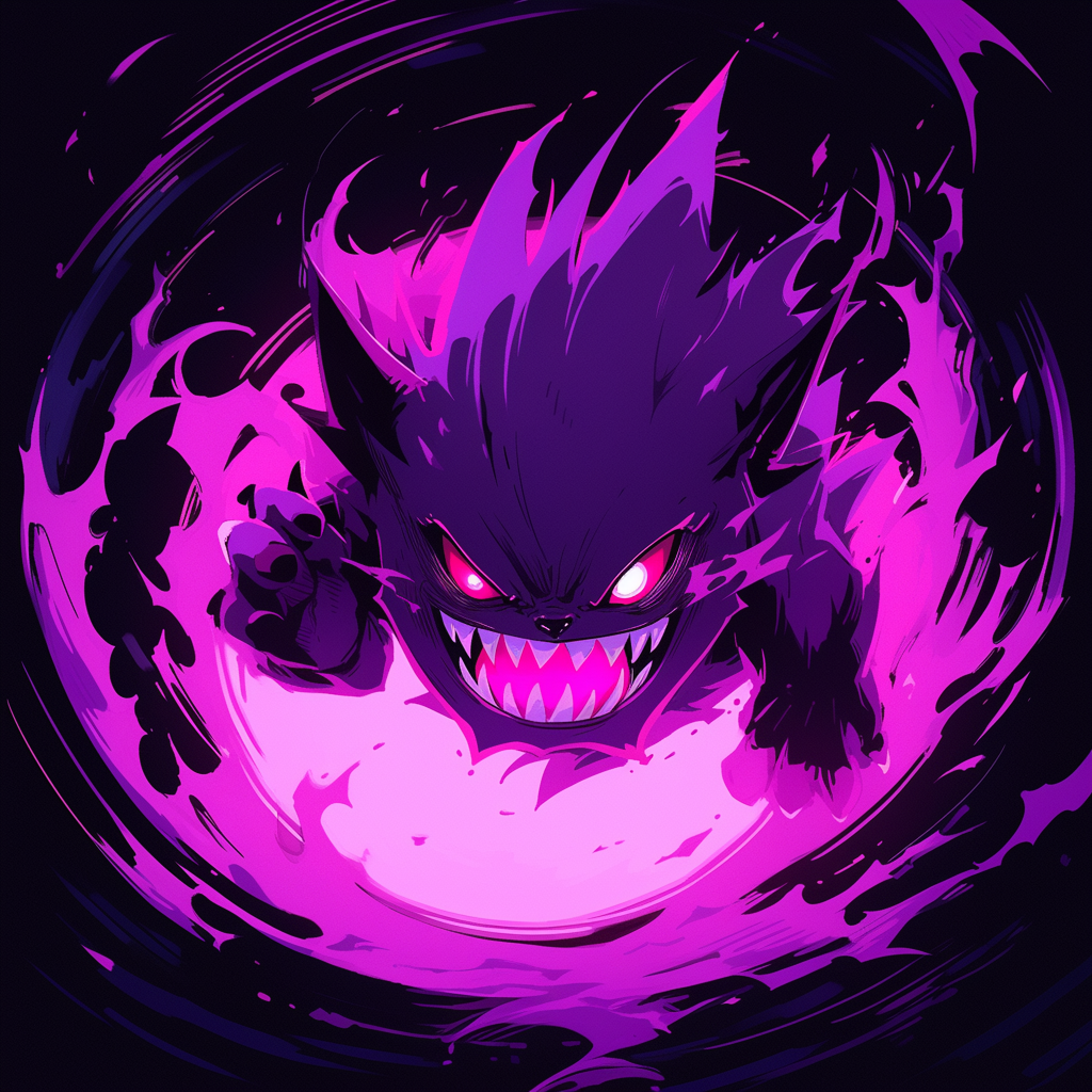 Hand drawn Gengar, Japanese demon