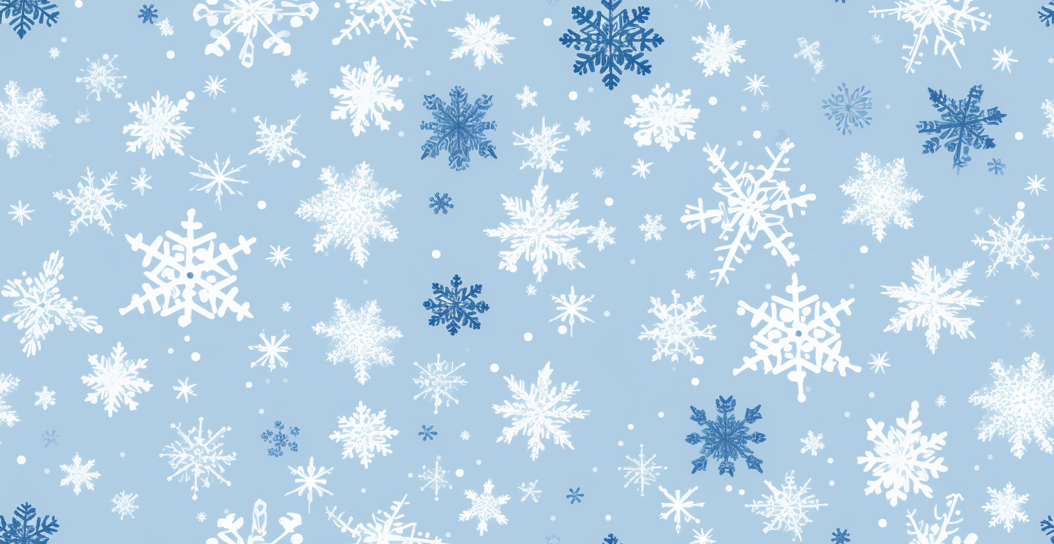 Hand-drawn snowflakes on white background