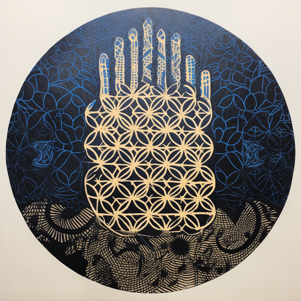 Human hand with Flower of Life tattoo