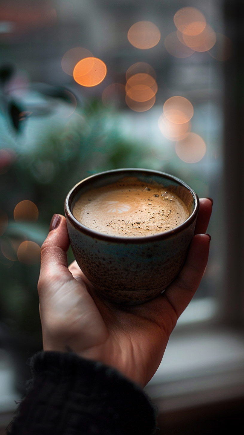 hand holding coffee cup code